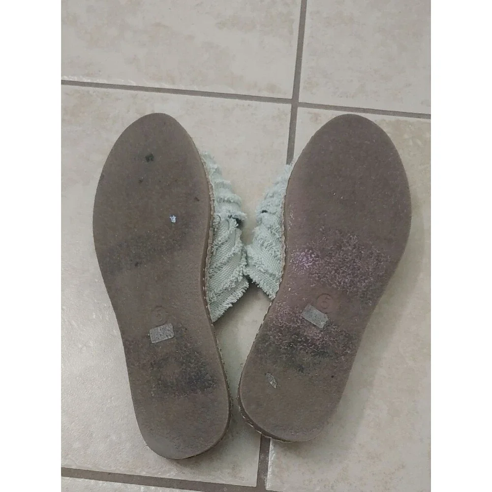 American Eagle Sandals Boho Fringe Espadrille Sandals Mint Women's Size 5